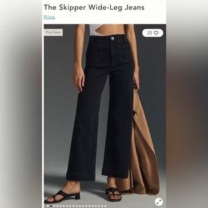 Anthropologie Black Wide-Leg Jeans